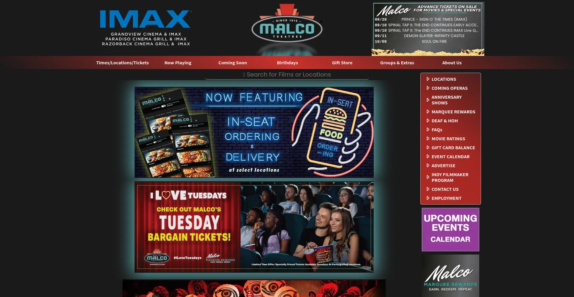 Website screenshot of Malco.com