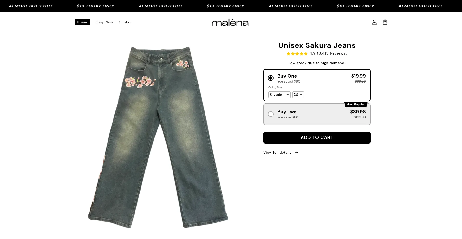 Website screenshot of Malenaco.shop