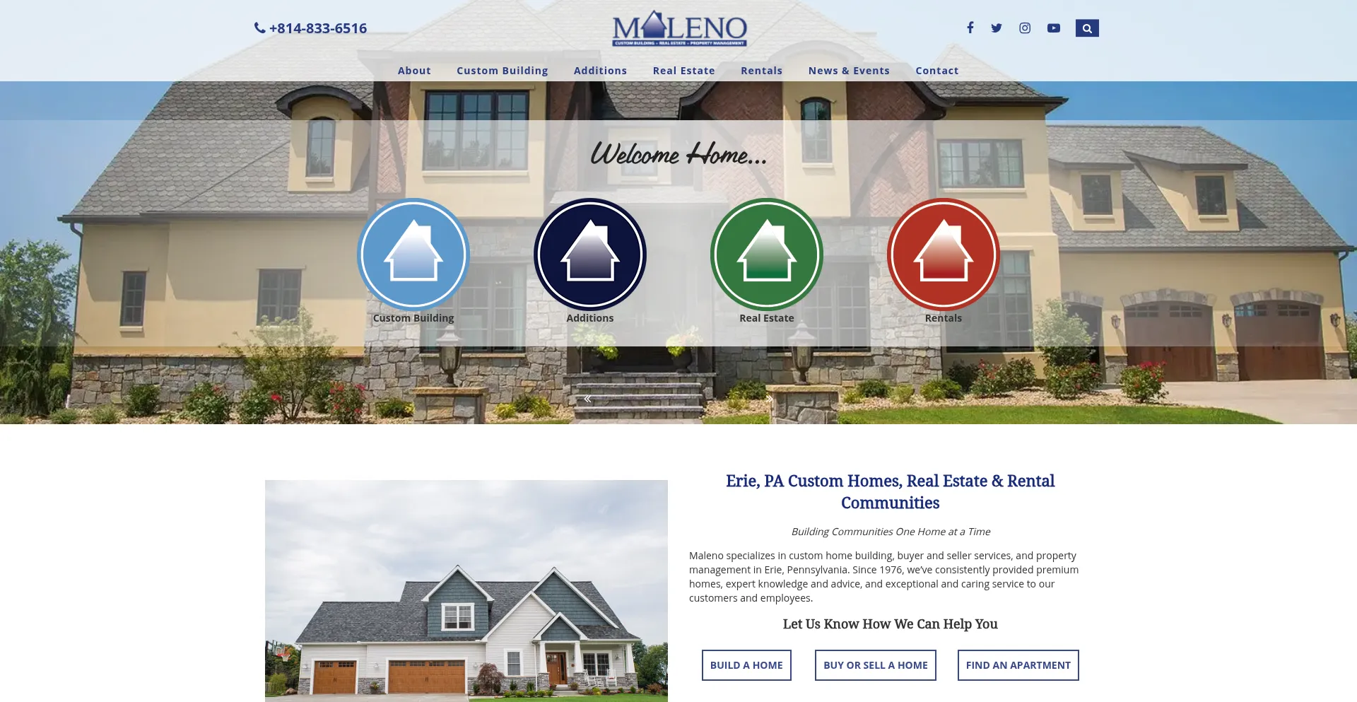Website screenshot of Malenohomes.com
