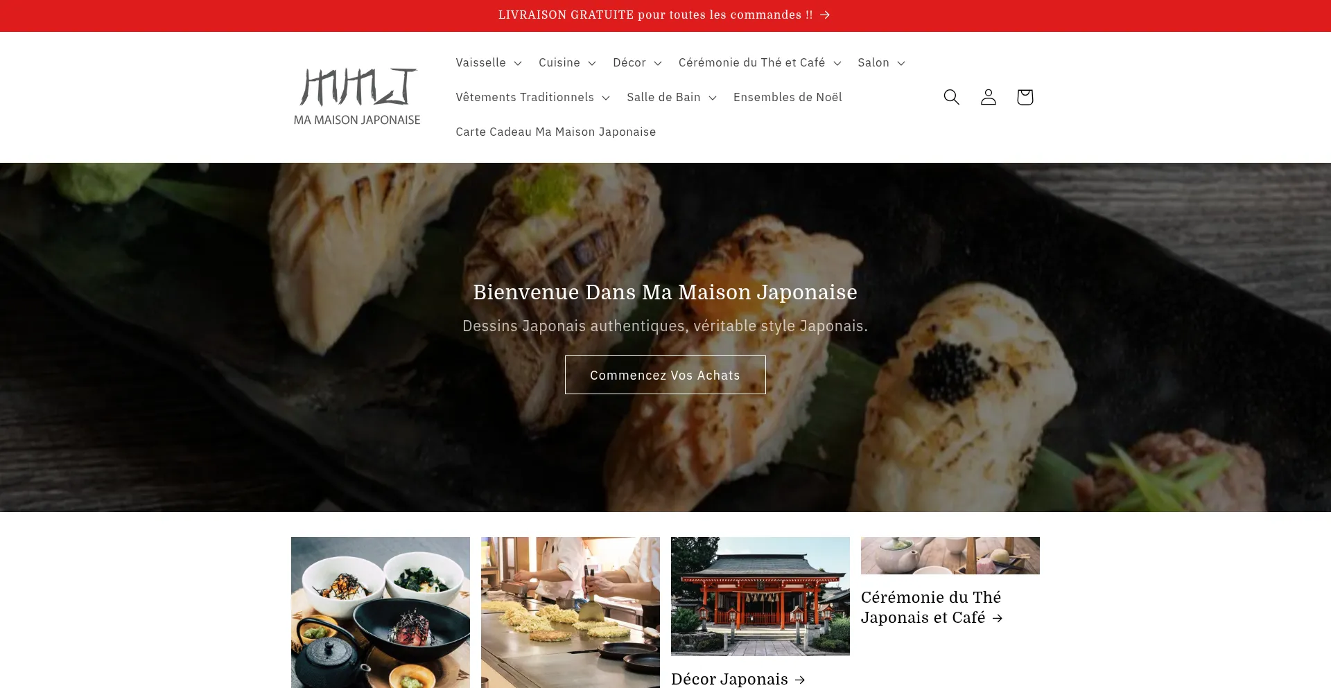 Website screenshot of Mamaisonjaponaise.fr
