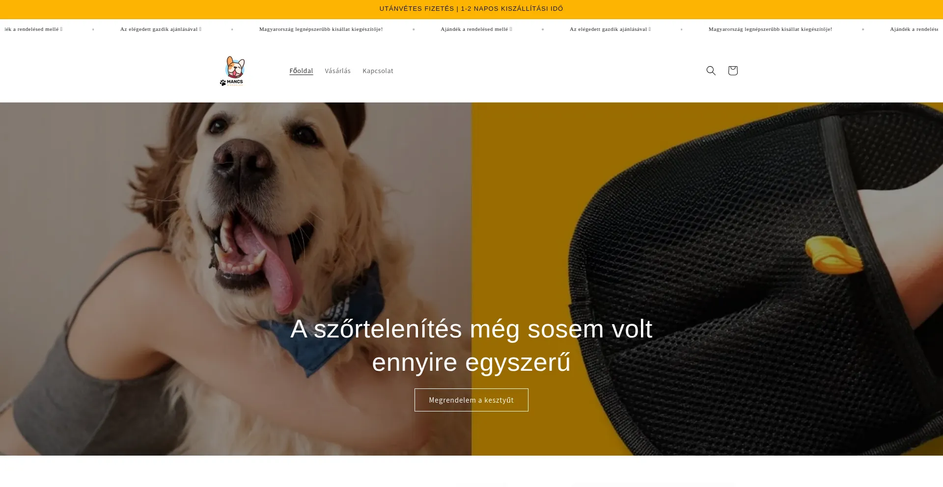 Website screenshot of Mancsbirodalom.hu