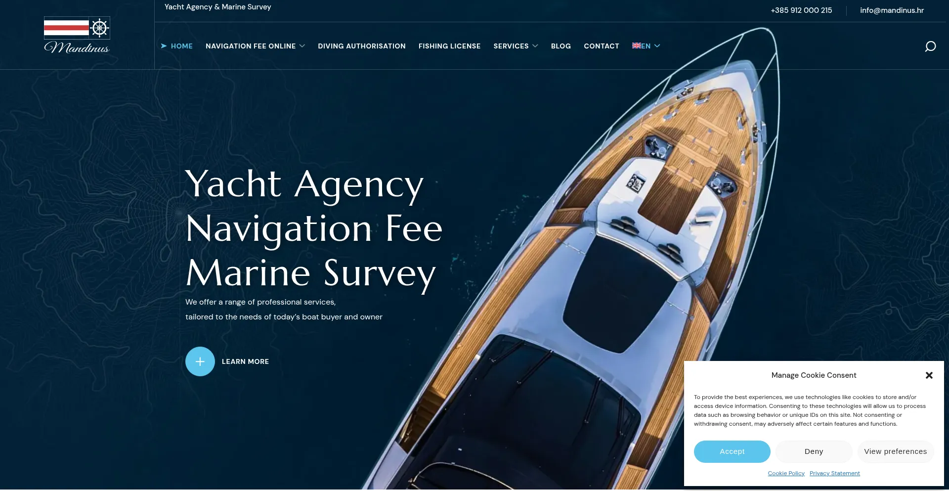 Website screenshot of Mandinus.hr