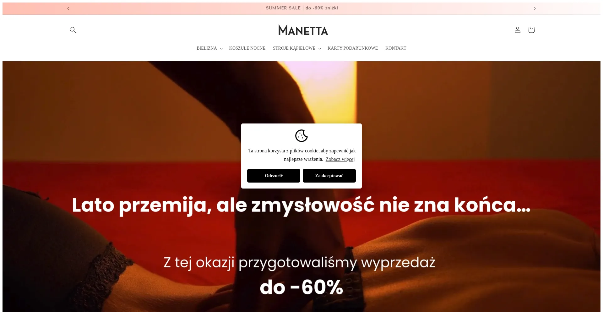 Website screenshot of Manetta.pl