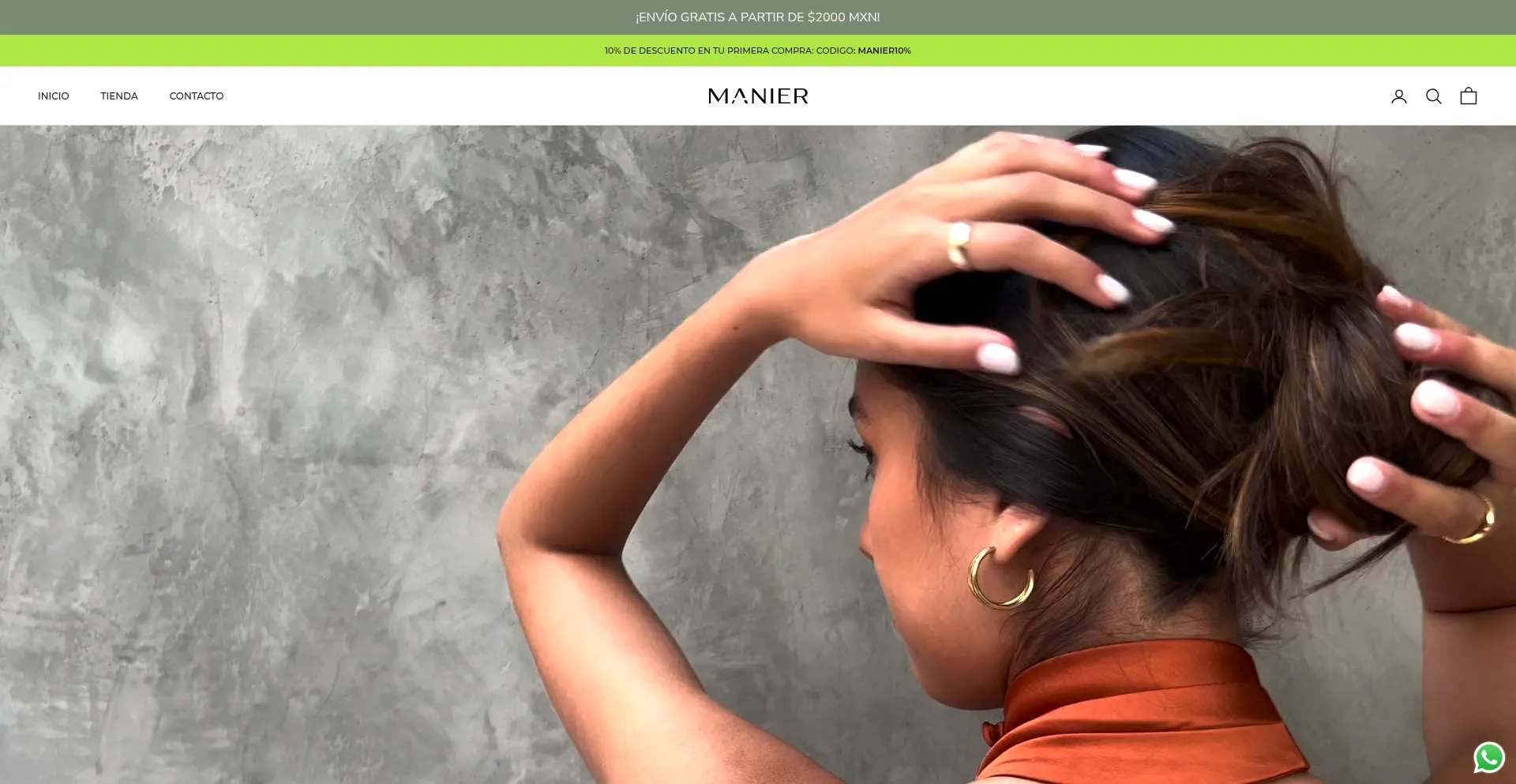 Website screenshot of Manier.com.mx