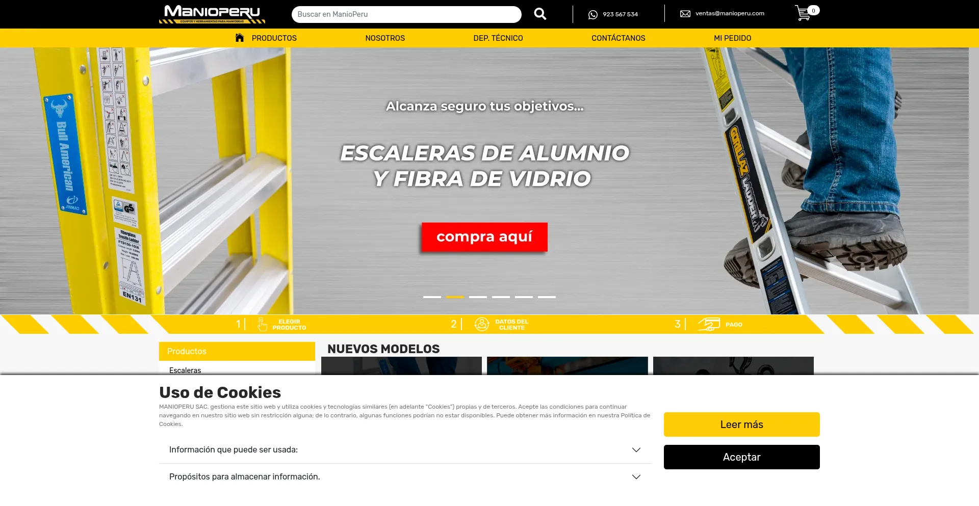 Website screenshot of Manioperu.com