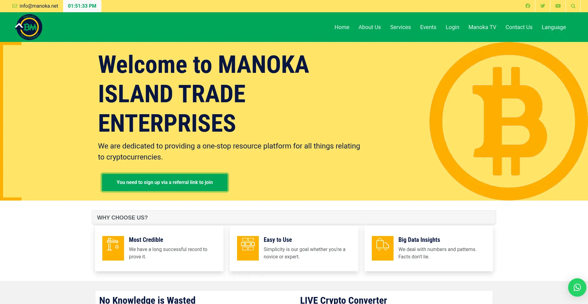 Website screenshot of Manoka.net