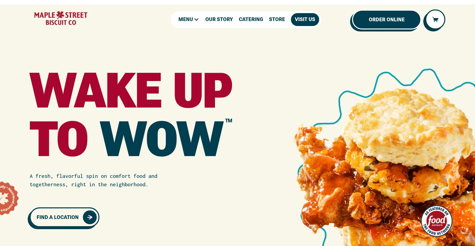 Website screenshot of Maplestreetbiscuits.com