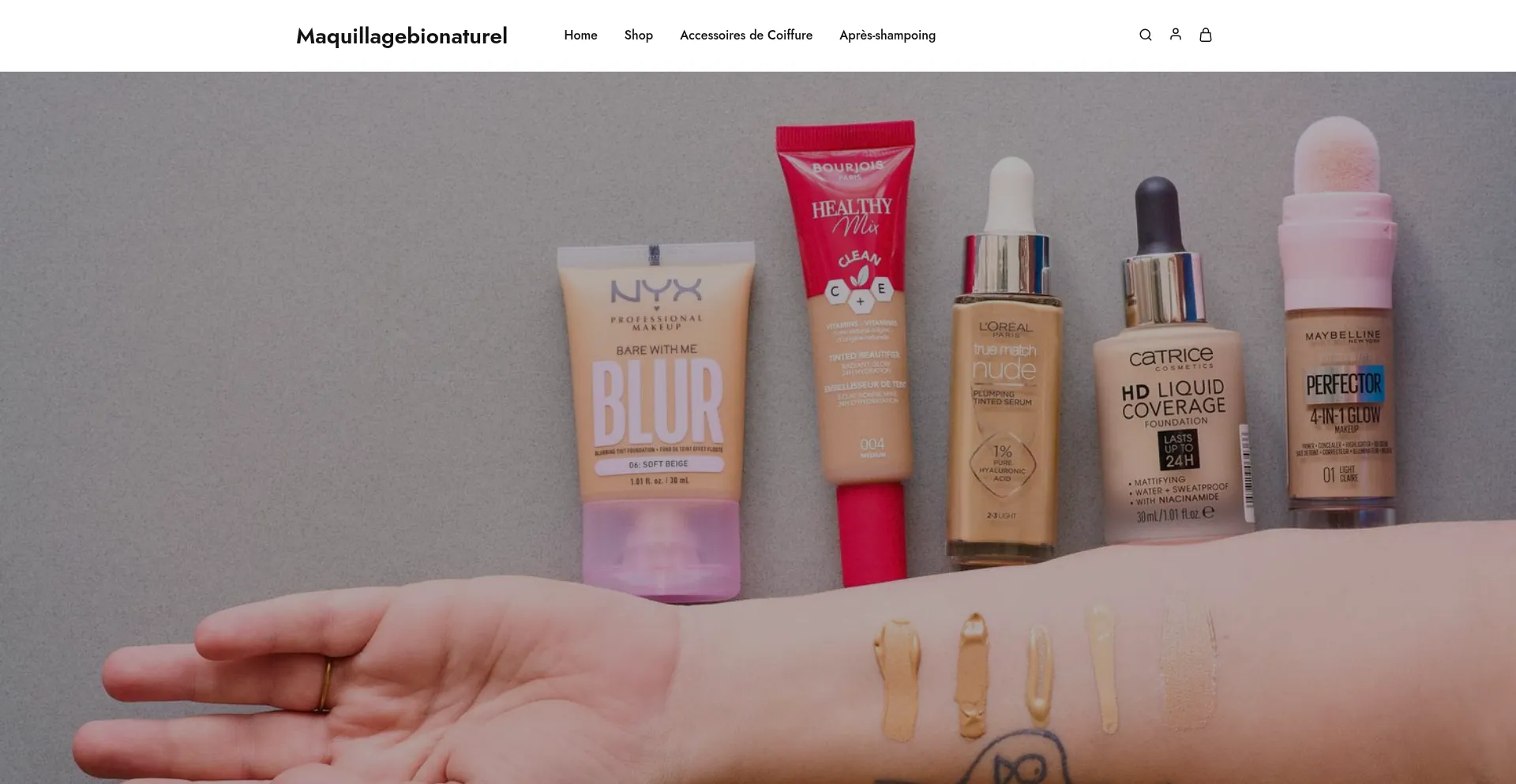 Website screenshot of Maquillagebionaturel.com