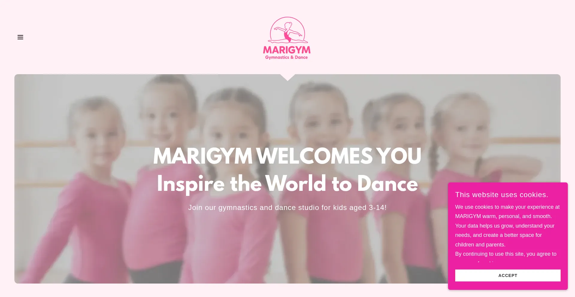 Website screenshot of Marigym.com