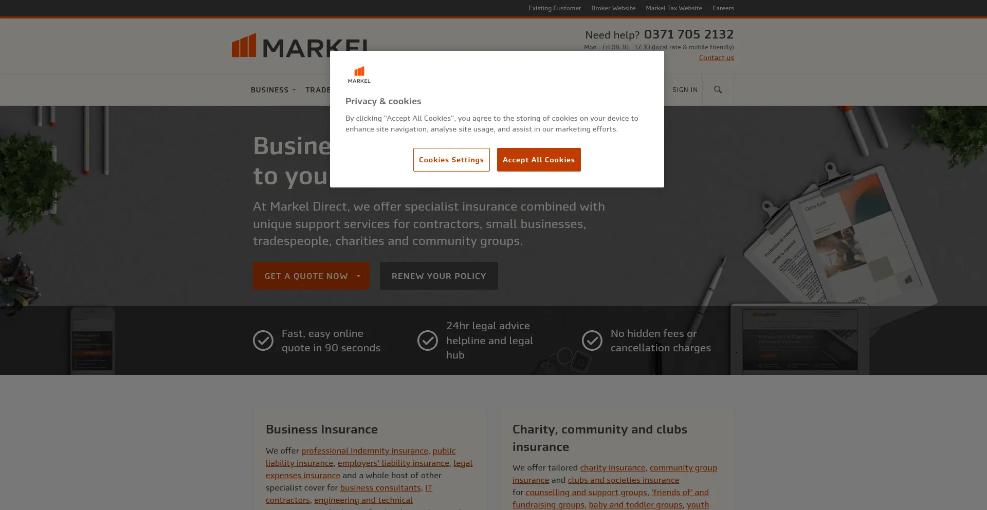 Website screenshot of Markeluk.com