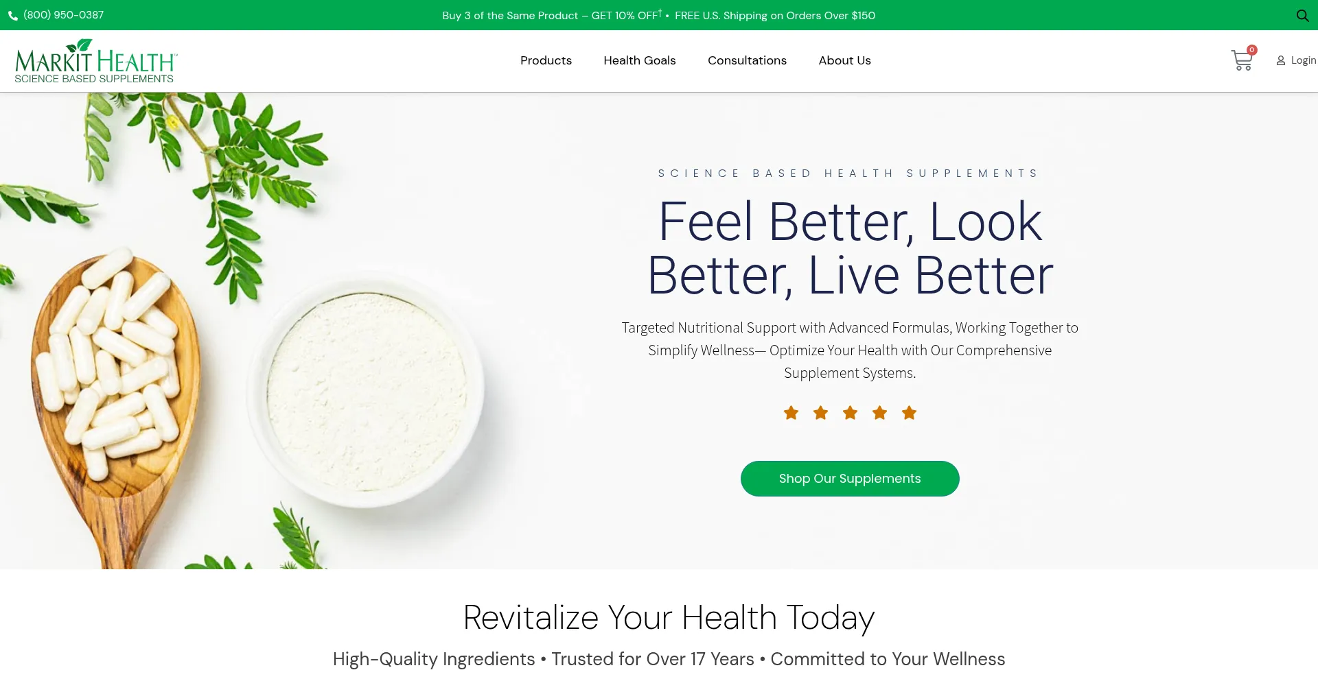 Website screenshot of Markithealth.com