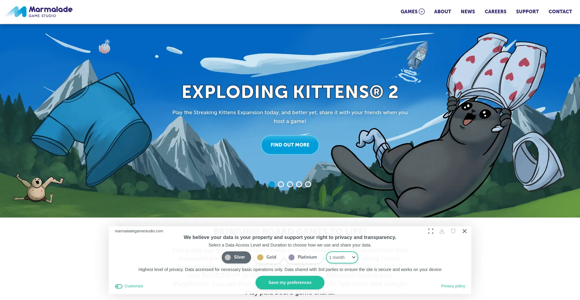 Website screenshot of Marmaladegamestudio.com