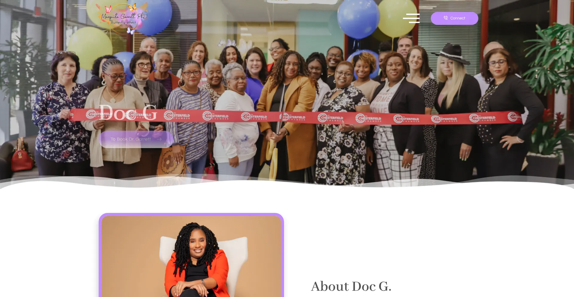 Website screenshot of Marquitagarrettphd.com