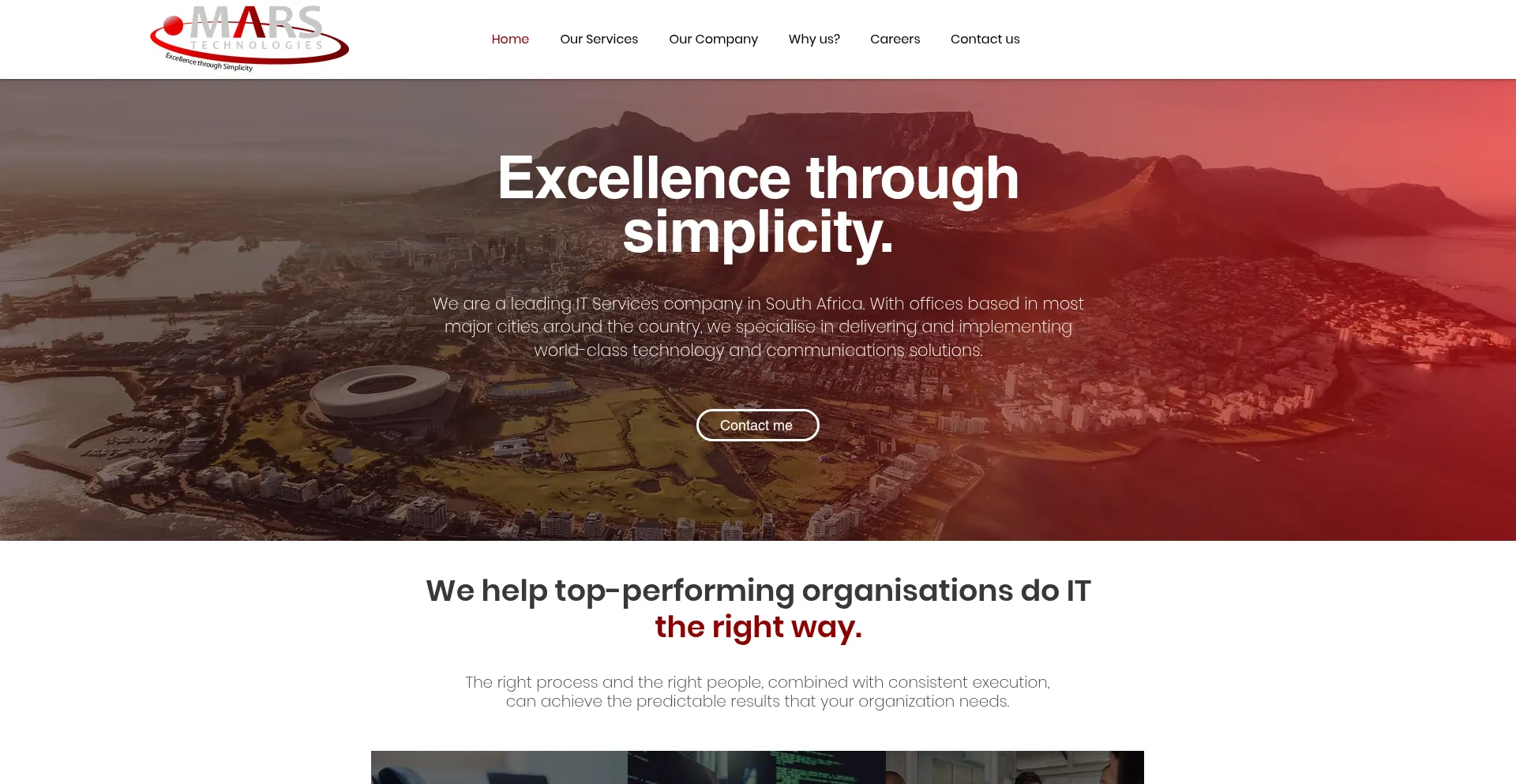 Website screenshot of Marstech.co.za
