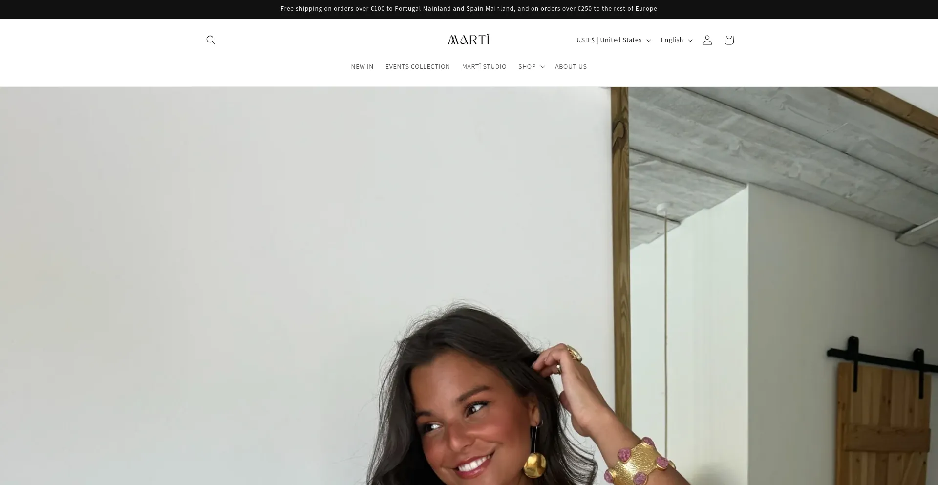 Website screenshot of Marticollection.pt