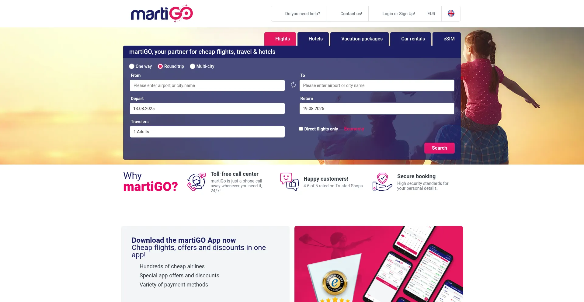 Website screenshot of Martigo.com