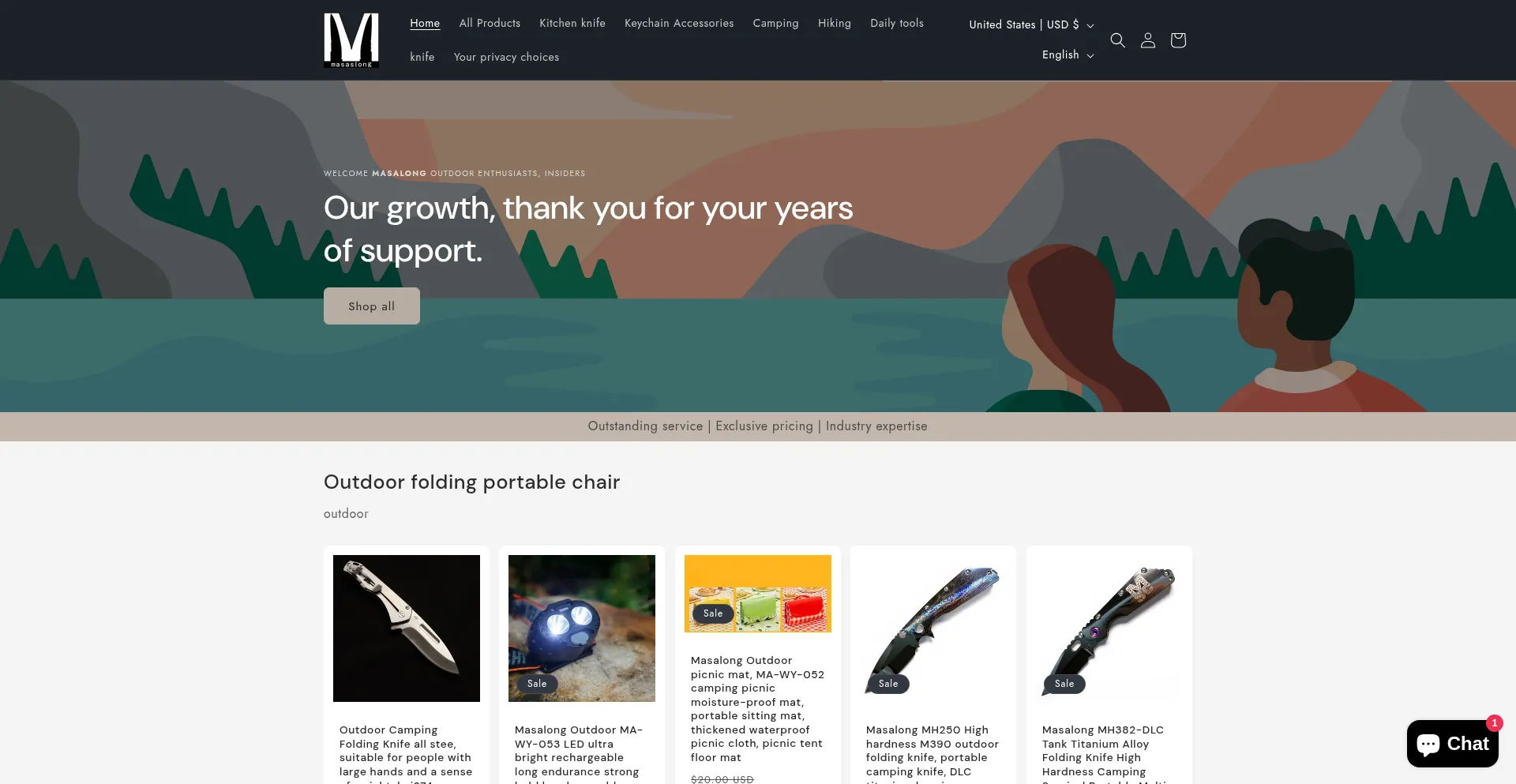 Website screenshot of Masalong.com