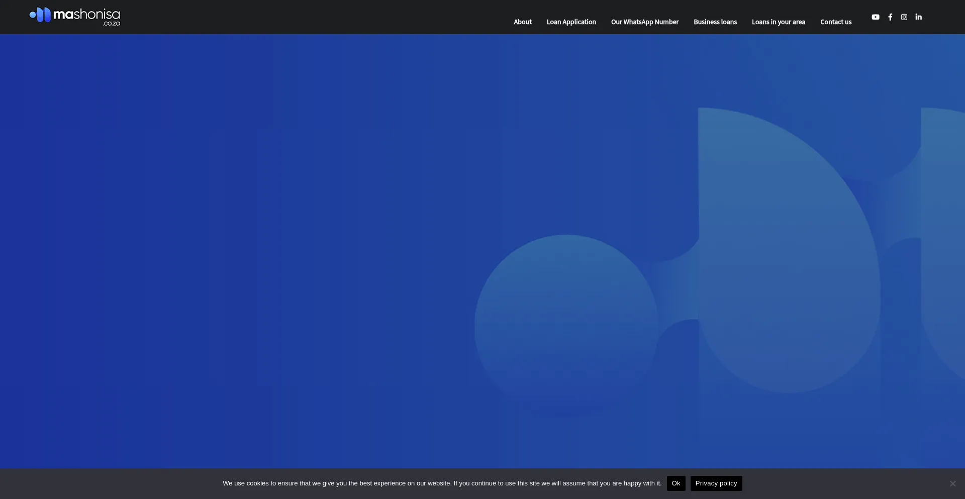 Website screenshot of Mashonisa.co.za