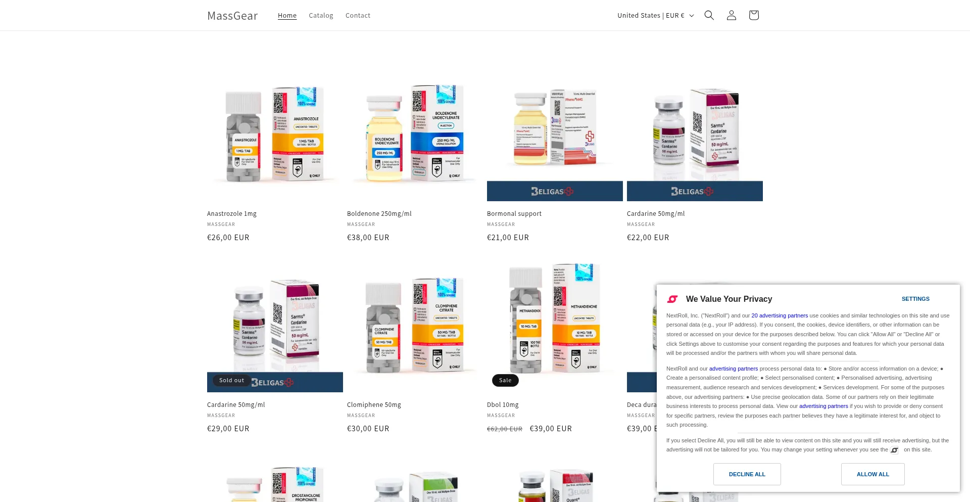 Website screenshot of Massgear66.com