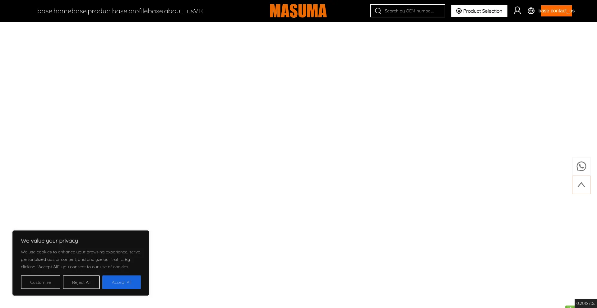 Website screenshot of Masuma.com