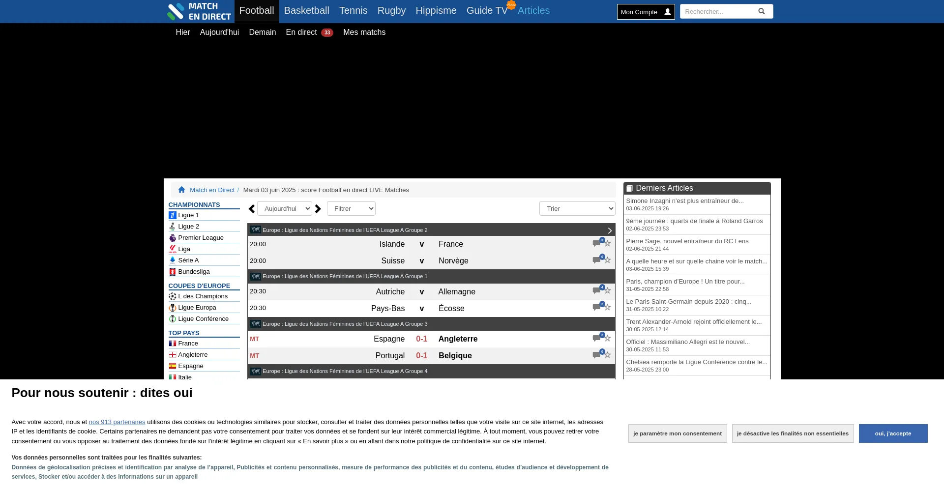Website screenshot of Matchendirect.fr