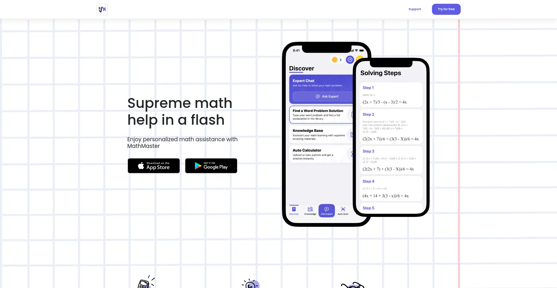 Website screenshot of Mathmaster.info