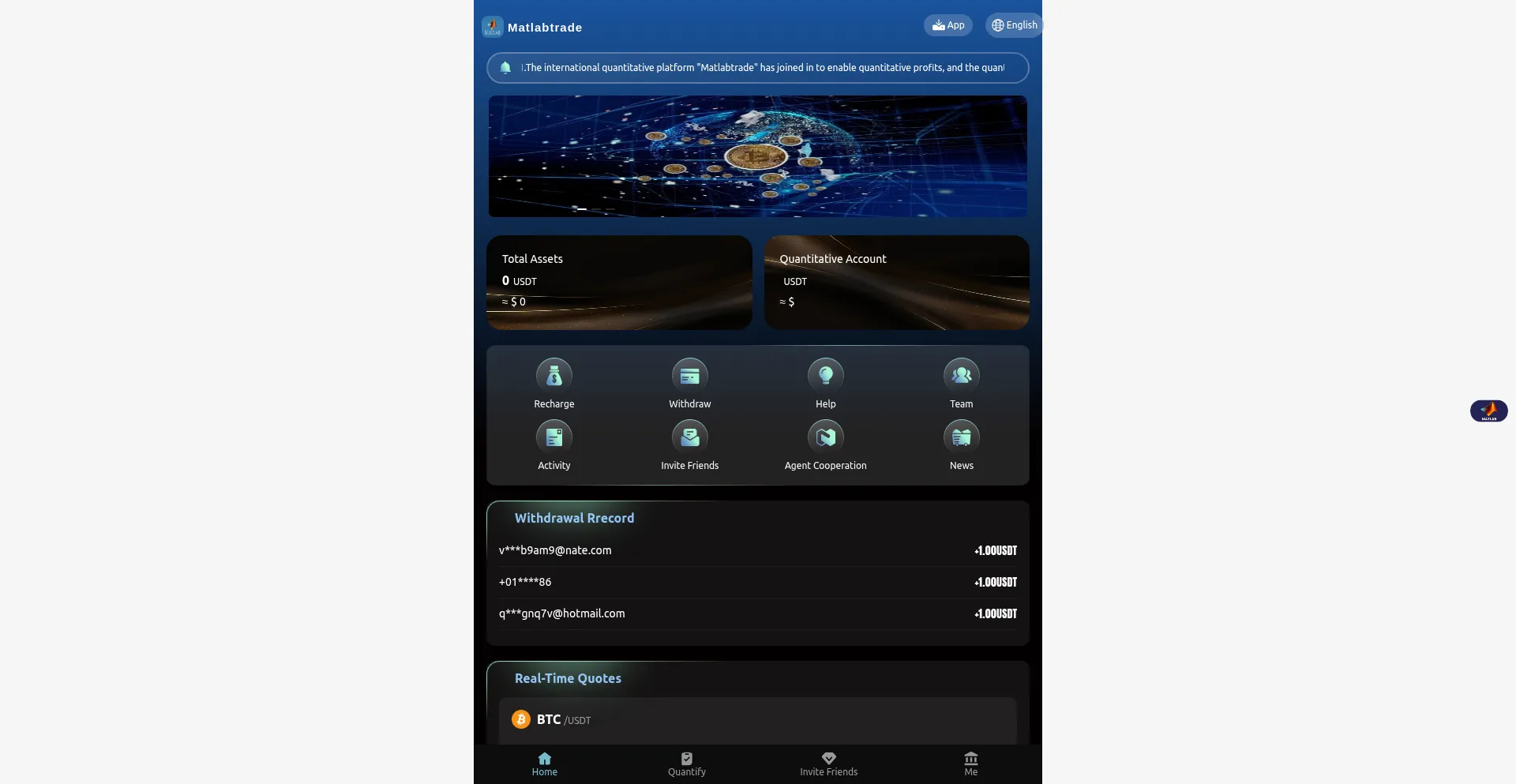 Website screenshot of Matlabtrade.com