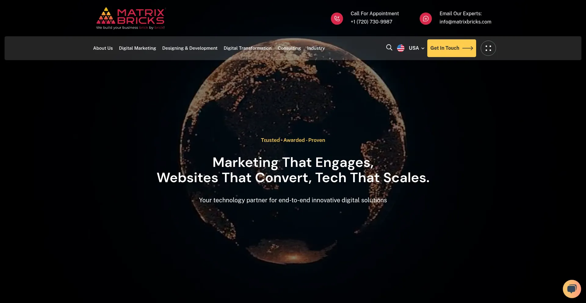 Website screenshot of Matrixbricks.com