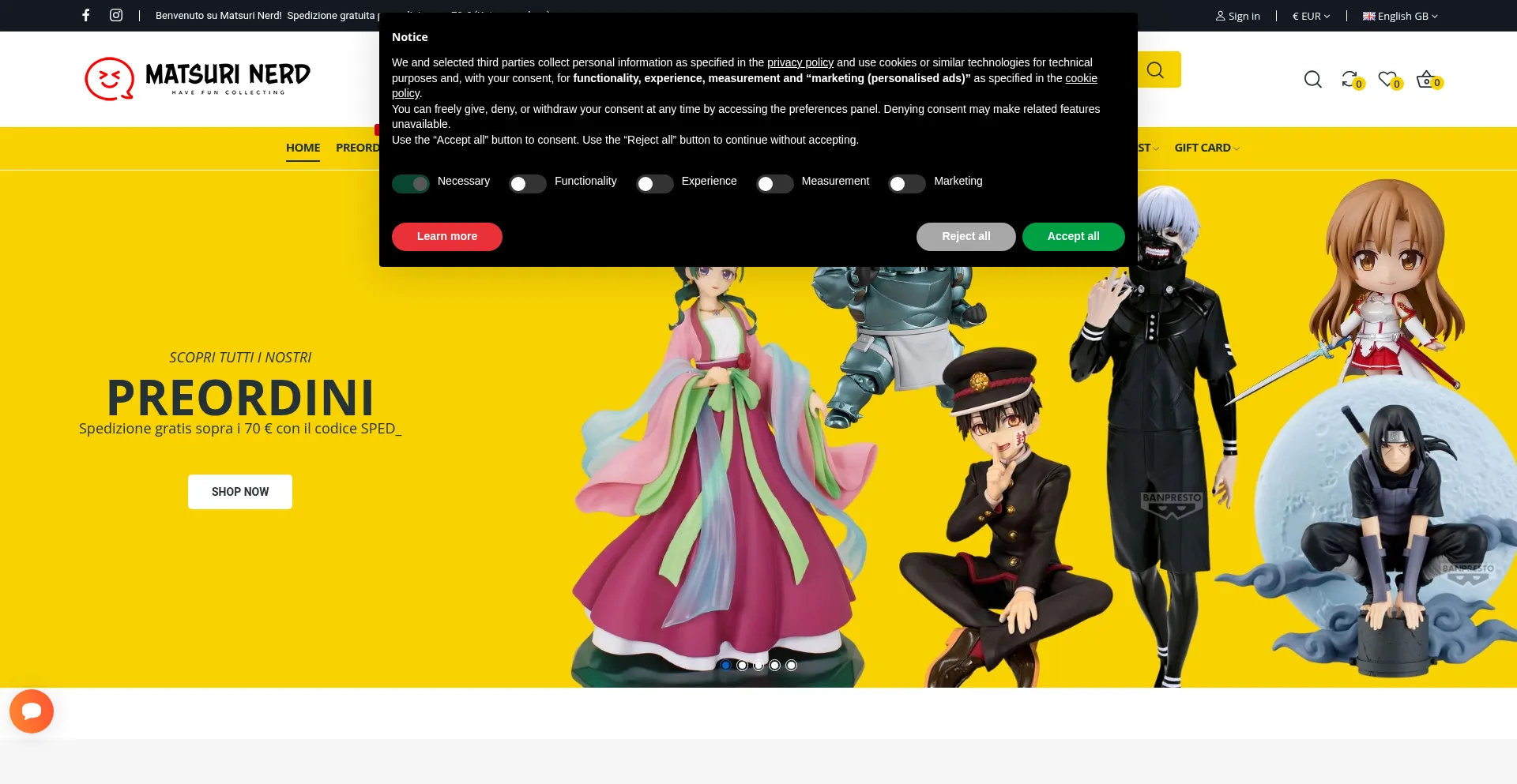 Website screenshot of Matsurinerd.com