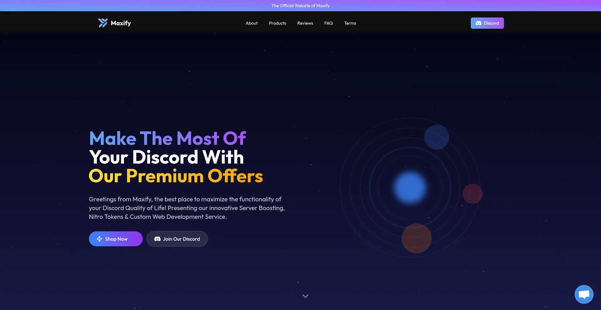 Website screenshot of Maxify.cc