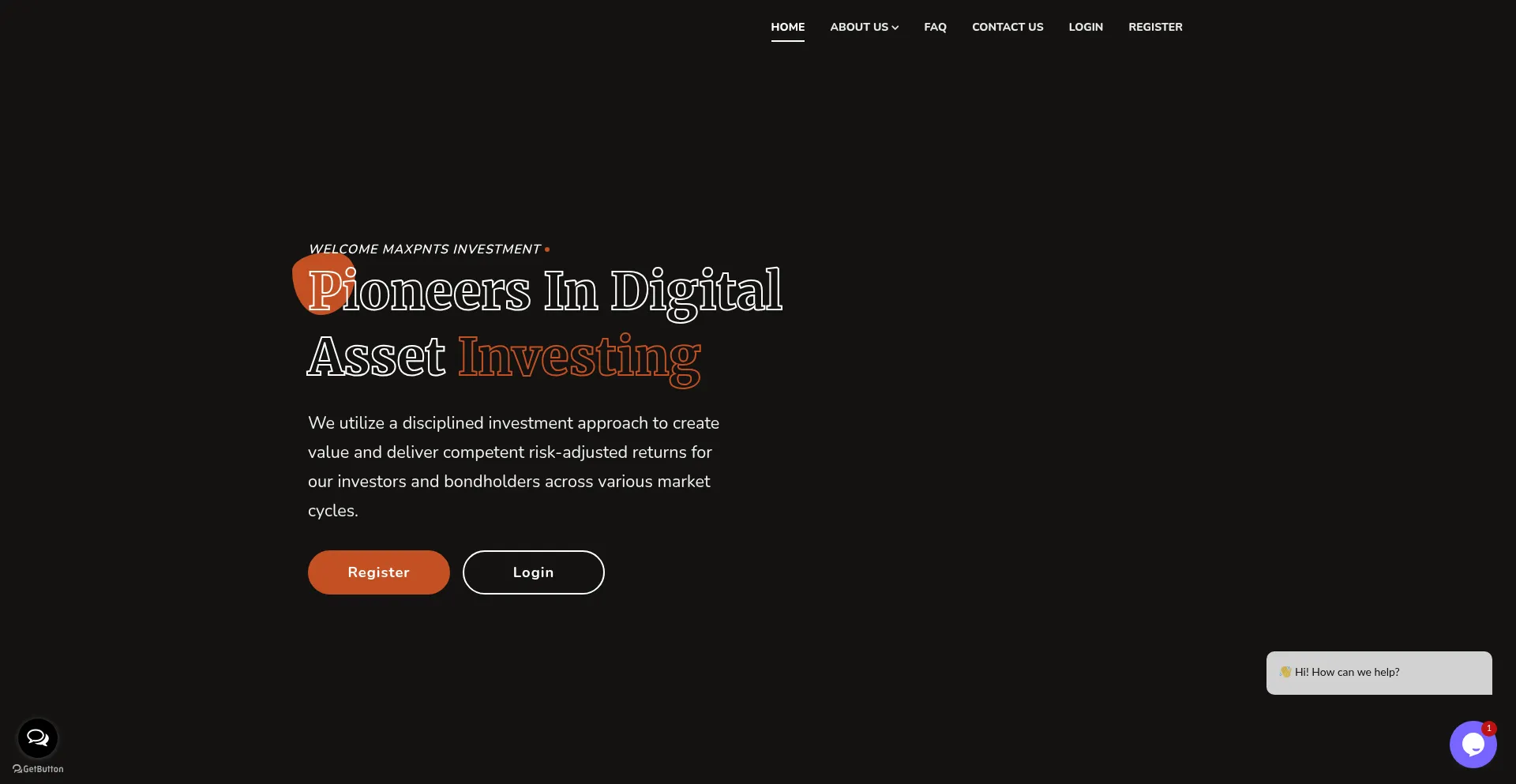 Website screenshot of Maxpnts.com