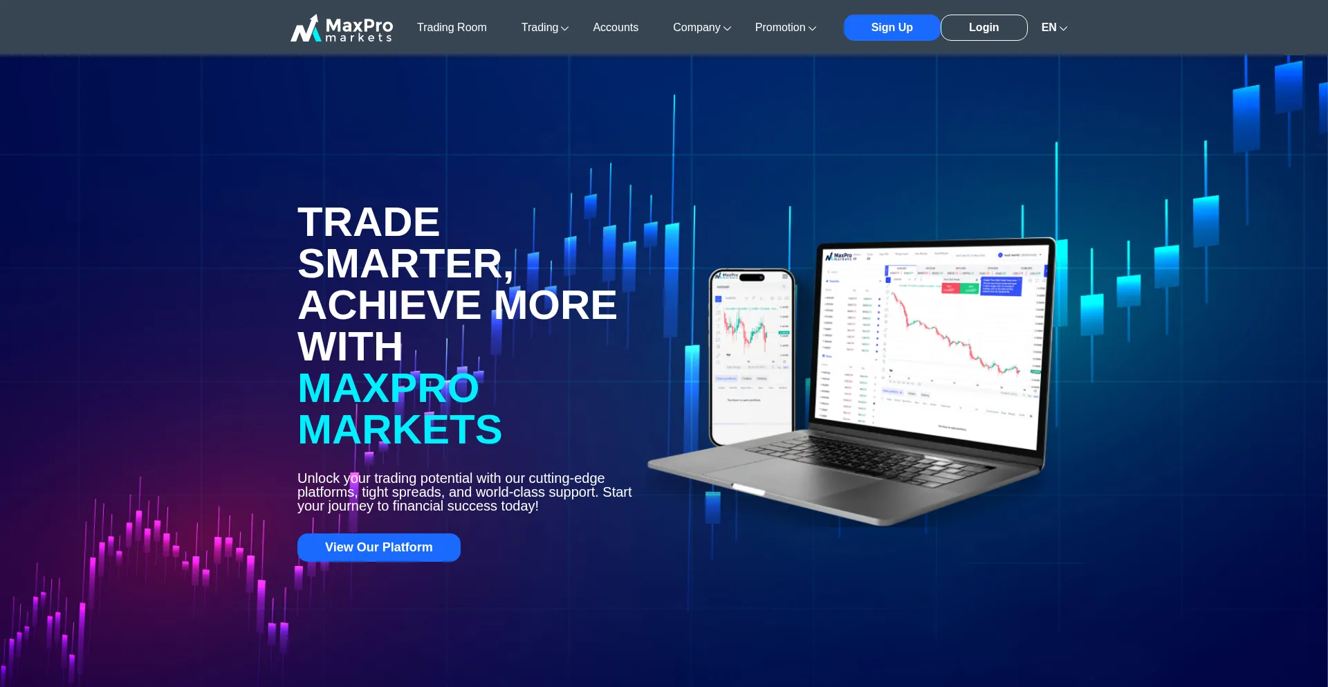 Website screenshot of Maxpromarkets.com