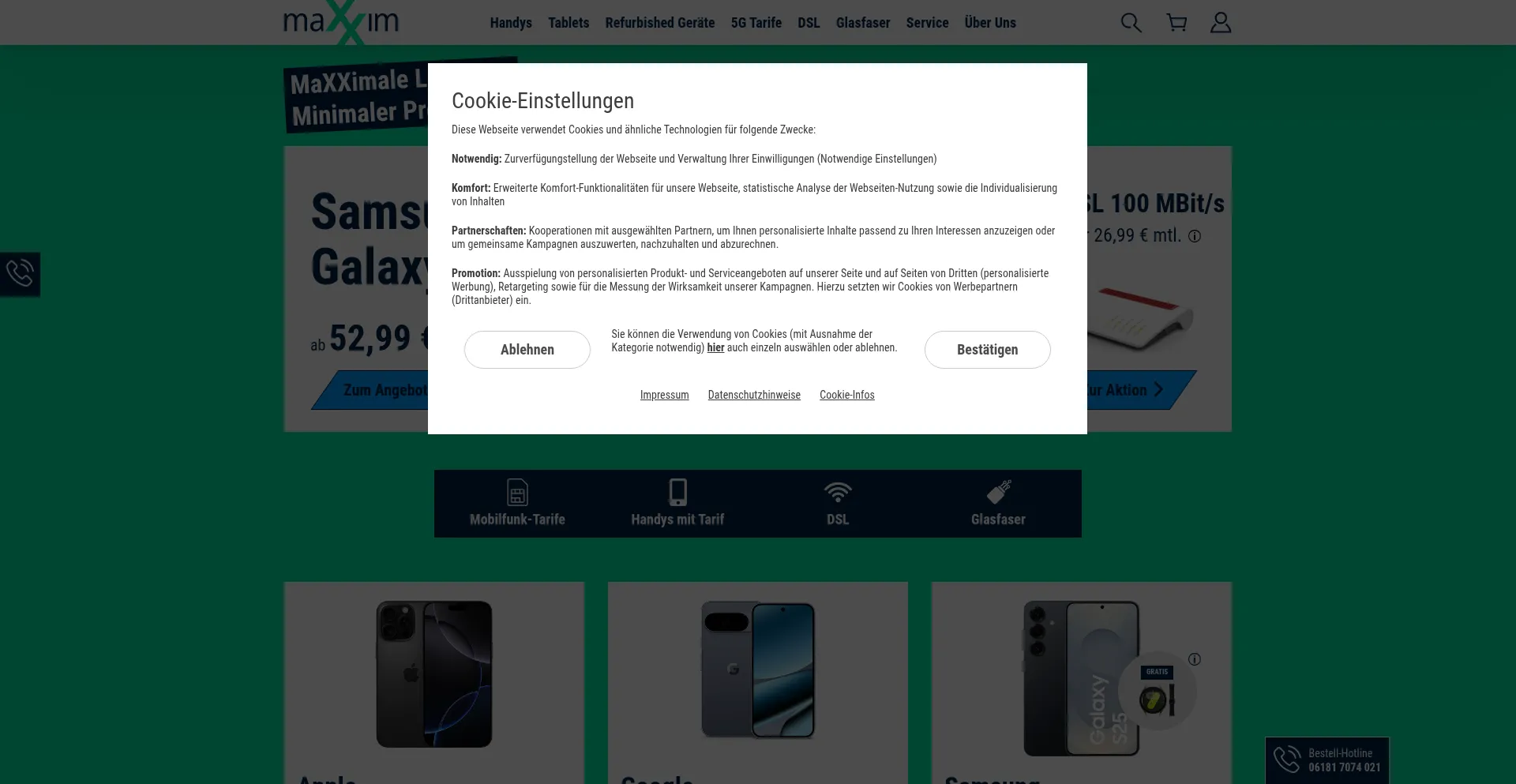 Website screenshot of Maxxim.de