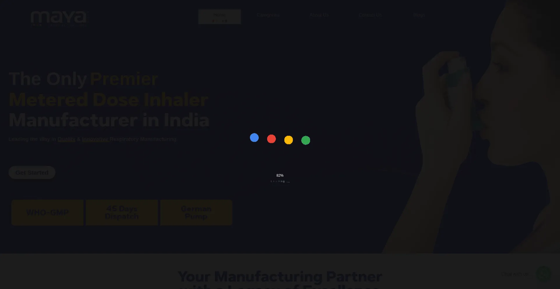 Website screenshot of Mayabiotechindia.com