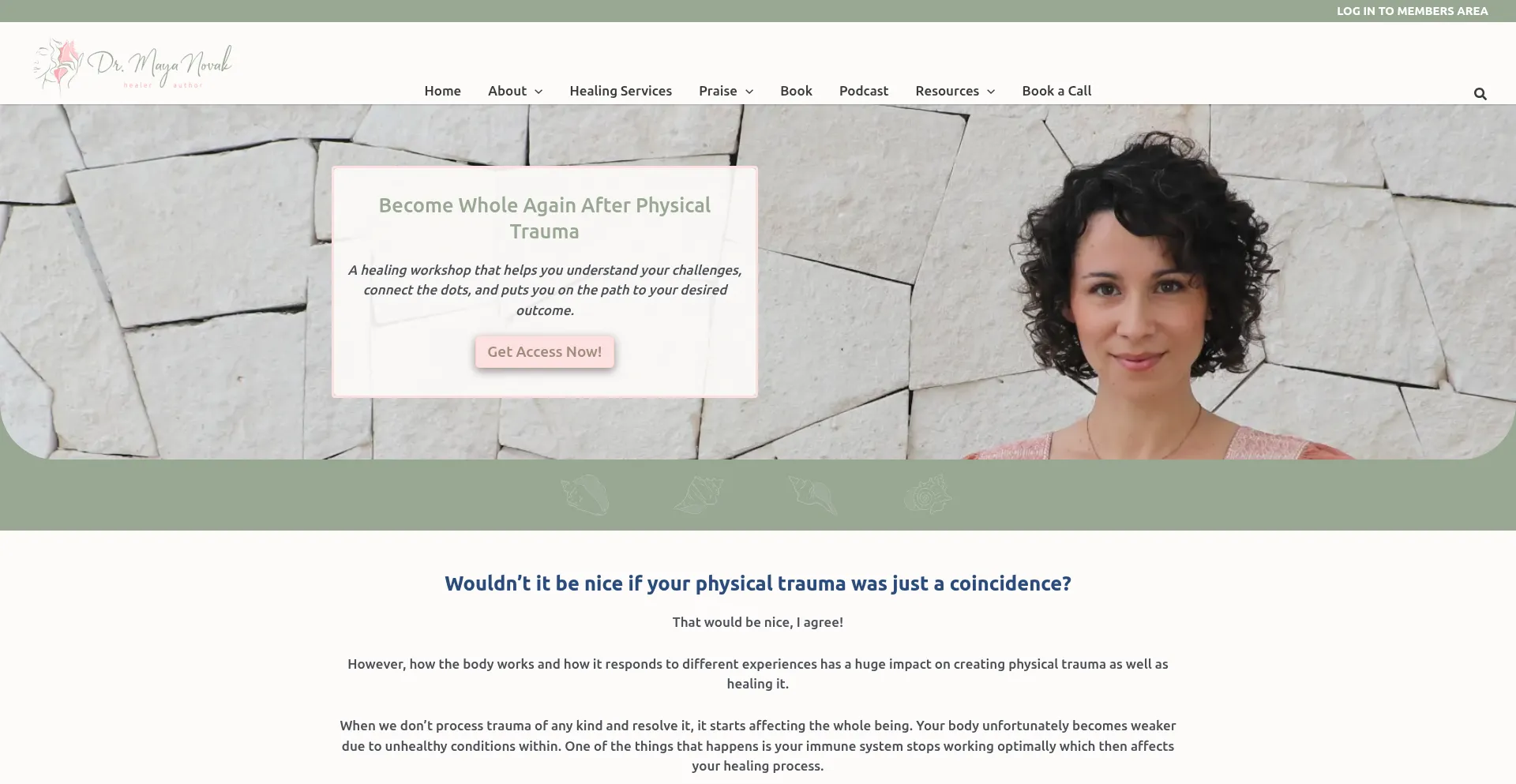 Website screenshot of Mayanovak.com