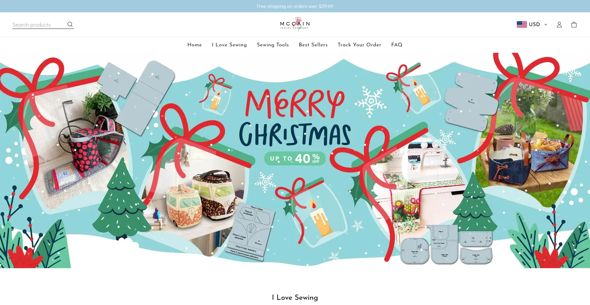 Website screenshot of Mcclainsewing.com
