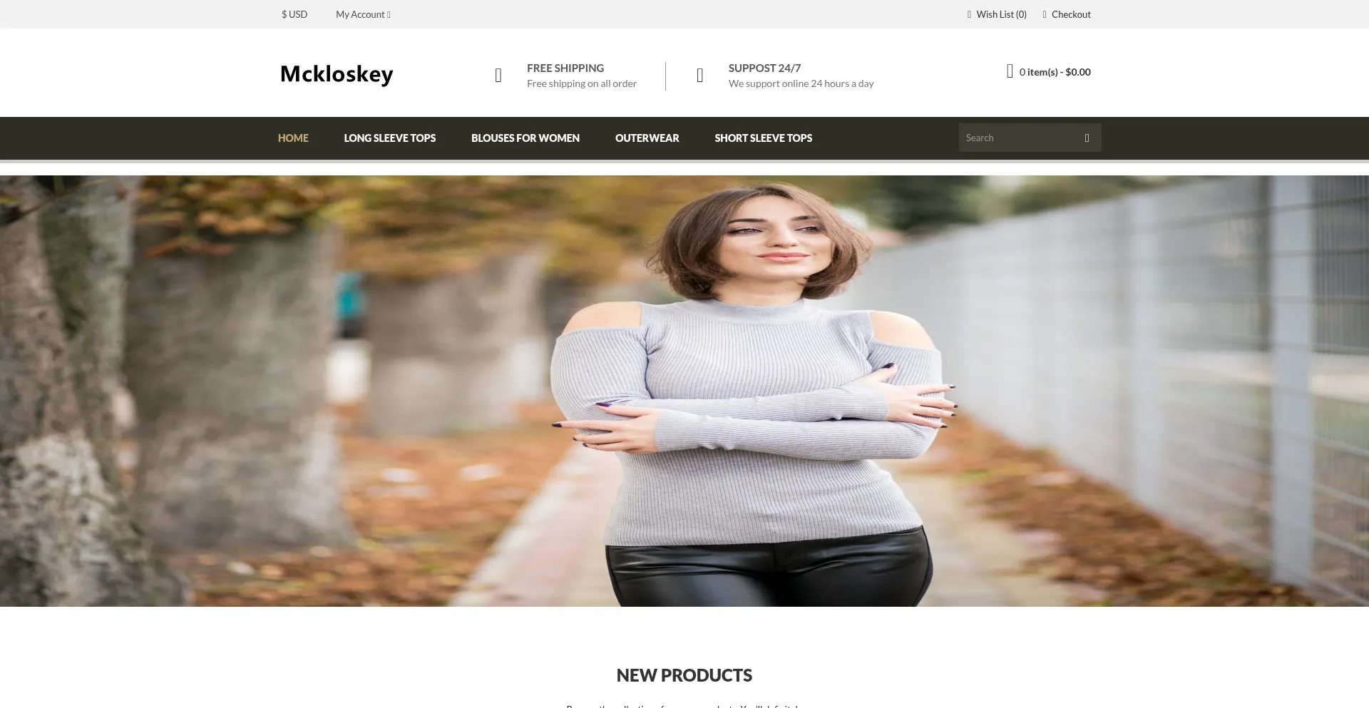 Website screenshot of Mckloskey.com