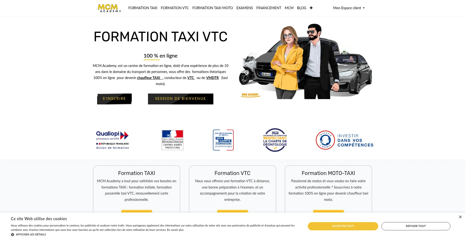 Website screenshot of Mcm-academy.fr