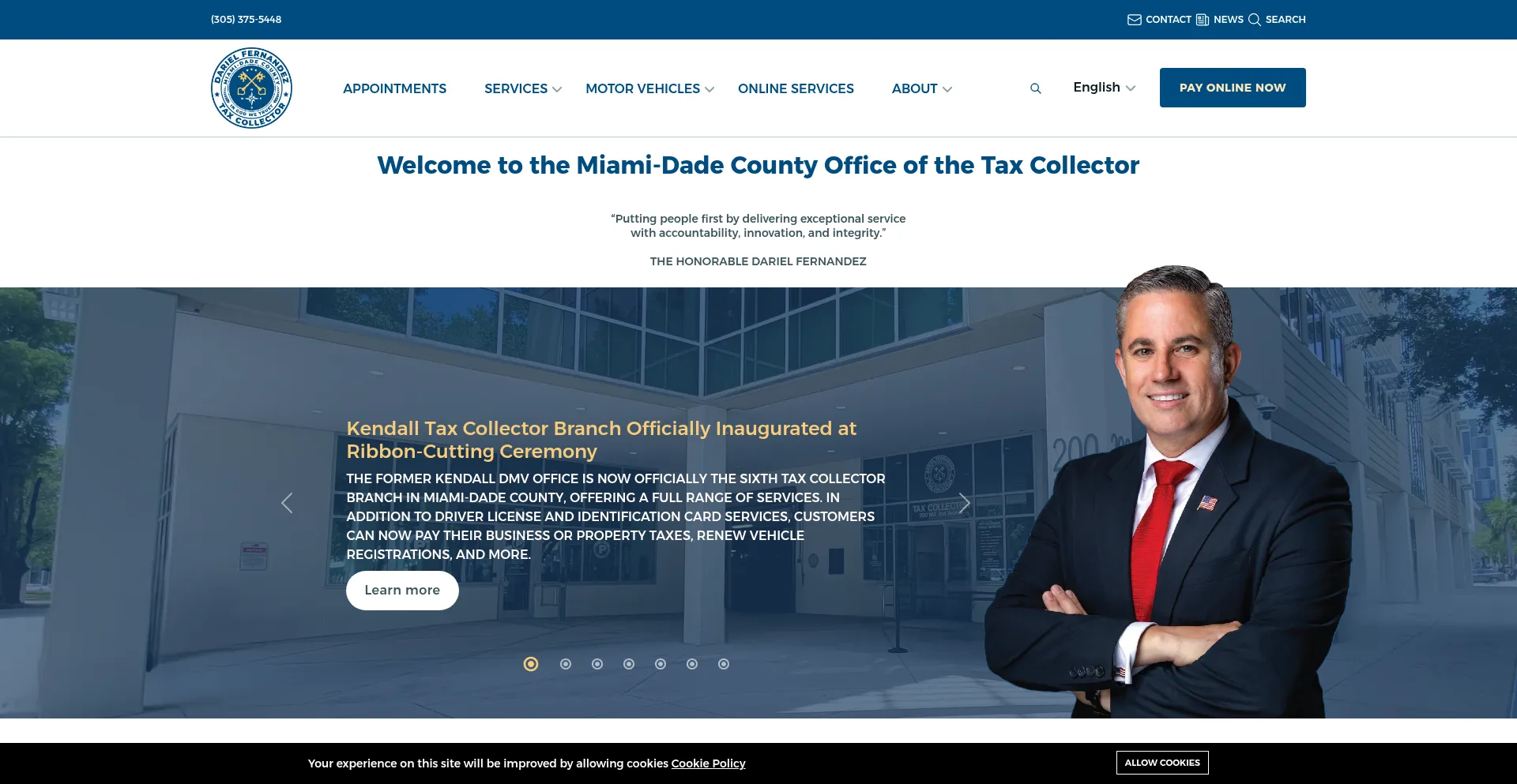 Website screenshot of Mdctaxcollector.gov