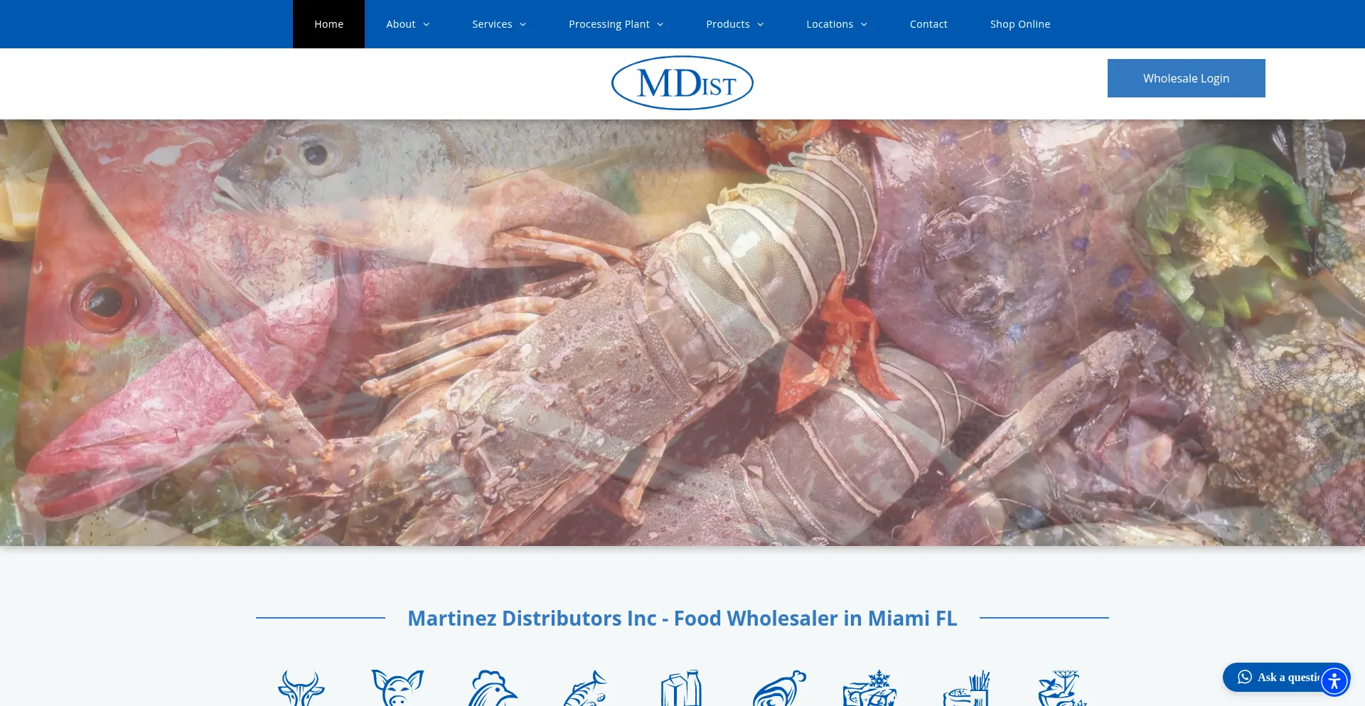 Website screenshot of Mdist.us
