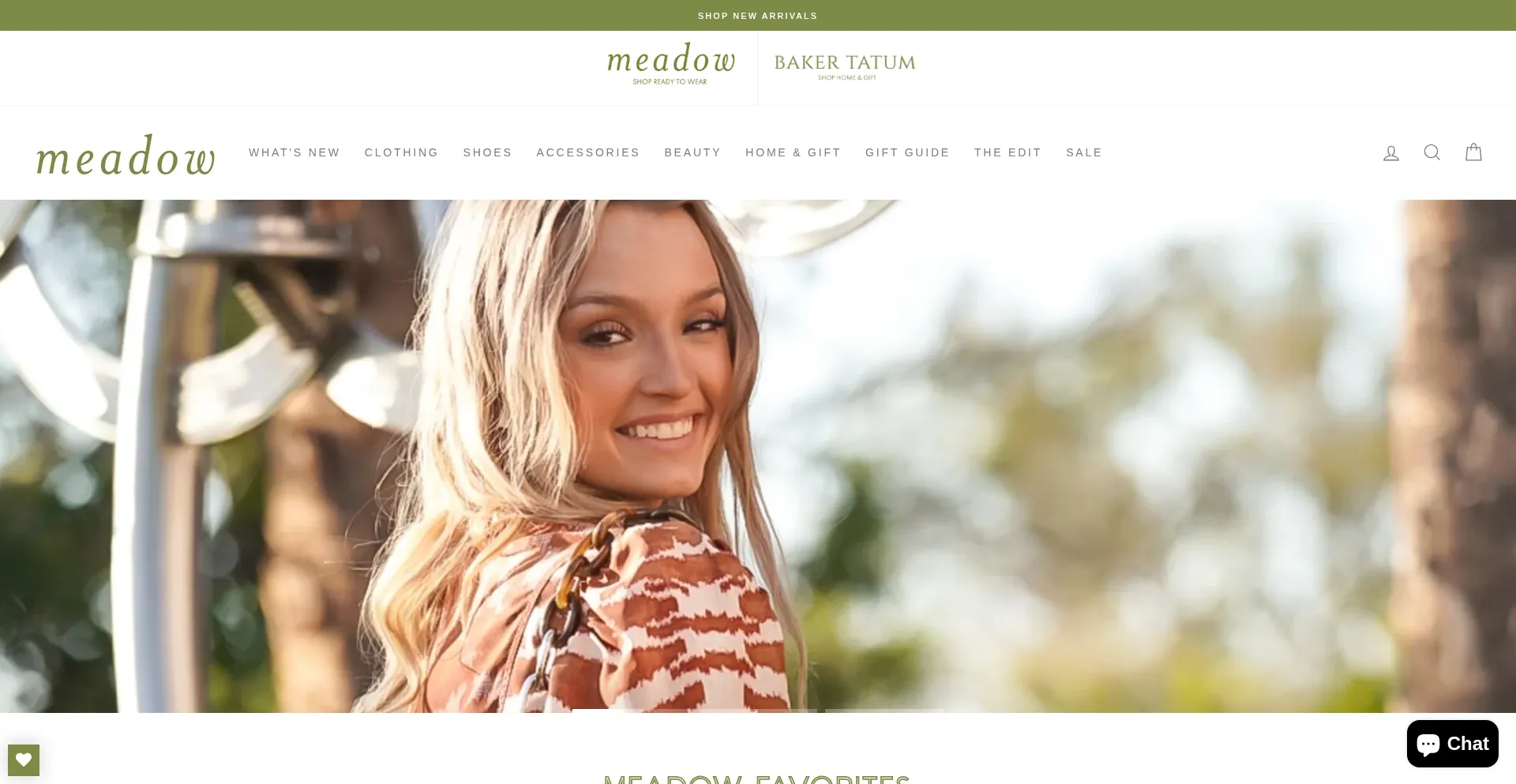 Website screenshot of Meadowboutique.com