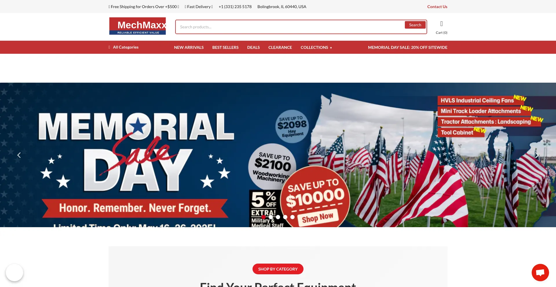 Website screenshot of Mechmaxusa.com