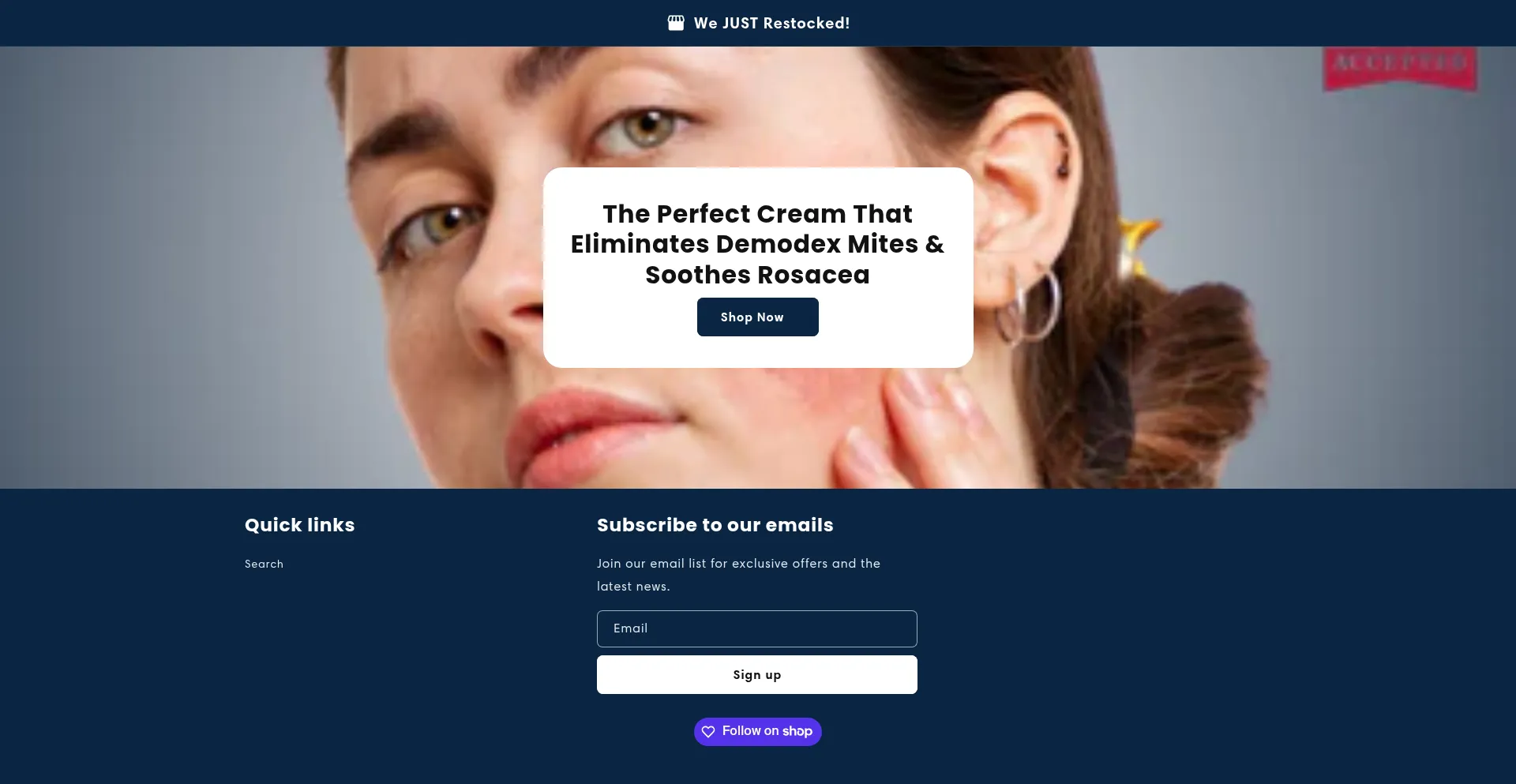Website screenshot of Mectinlabs.co