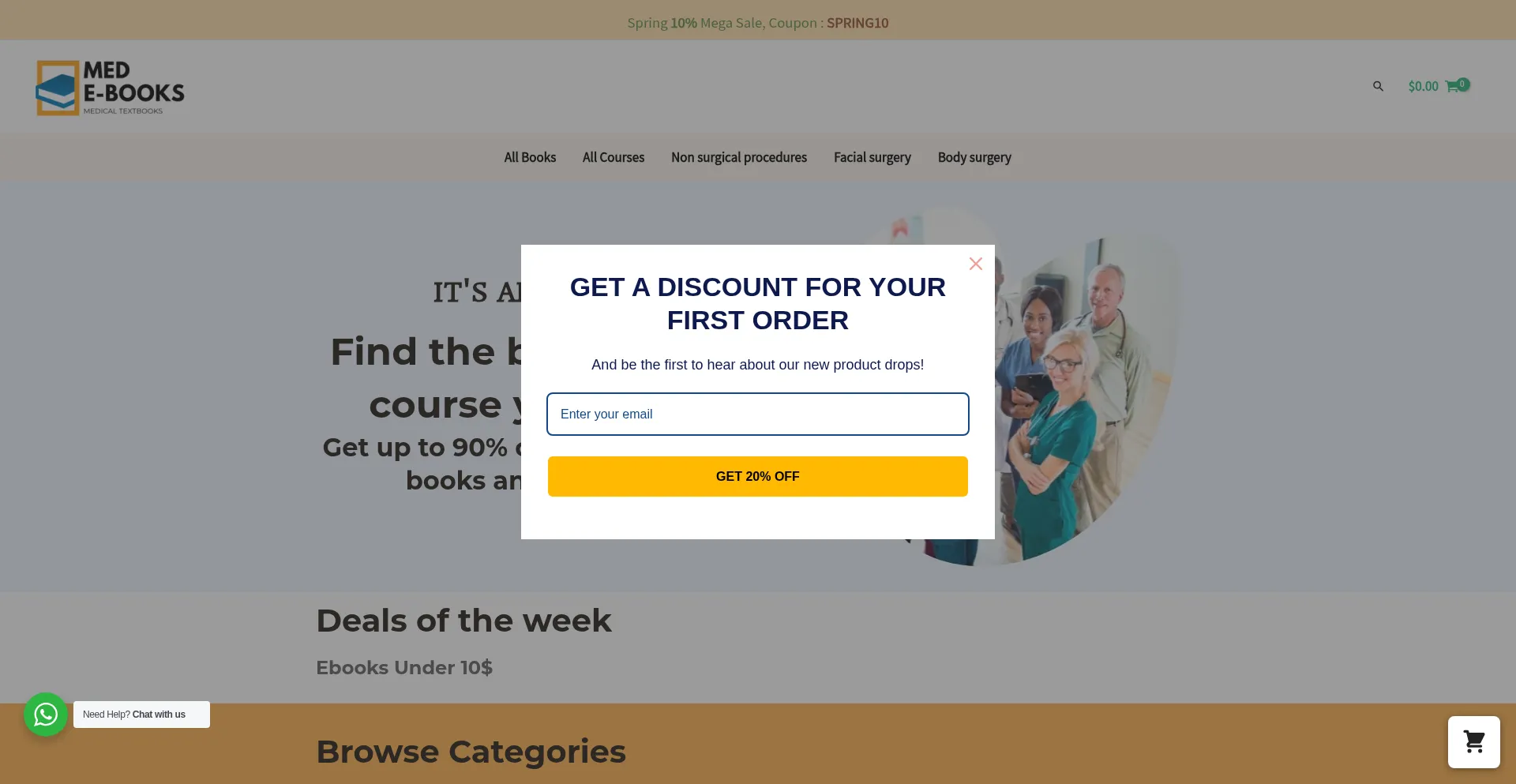 Website screenshot of Medebooks.shop