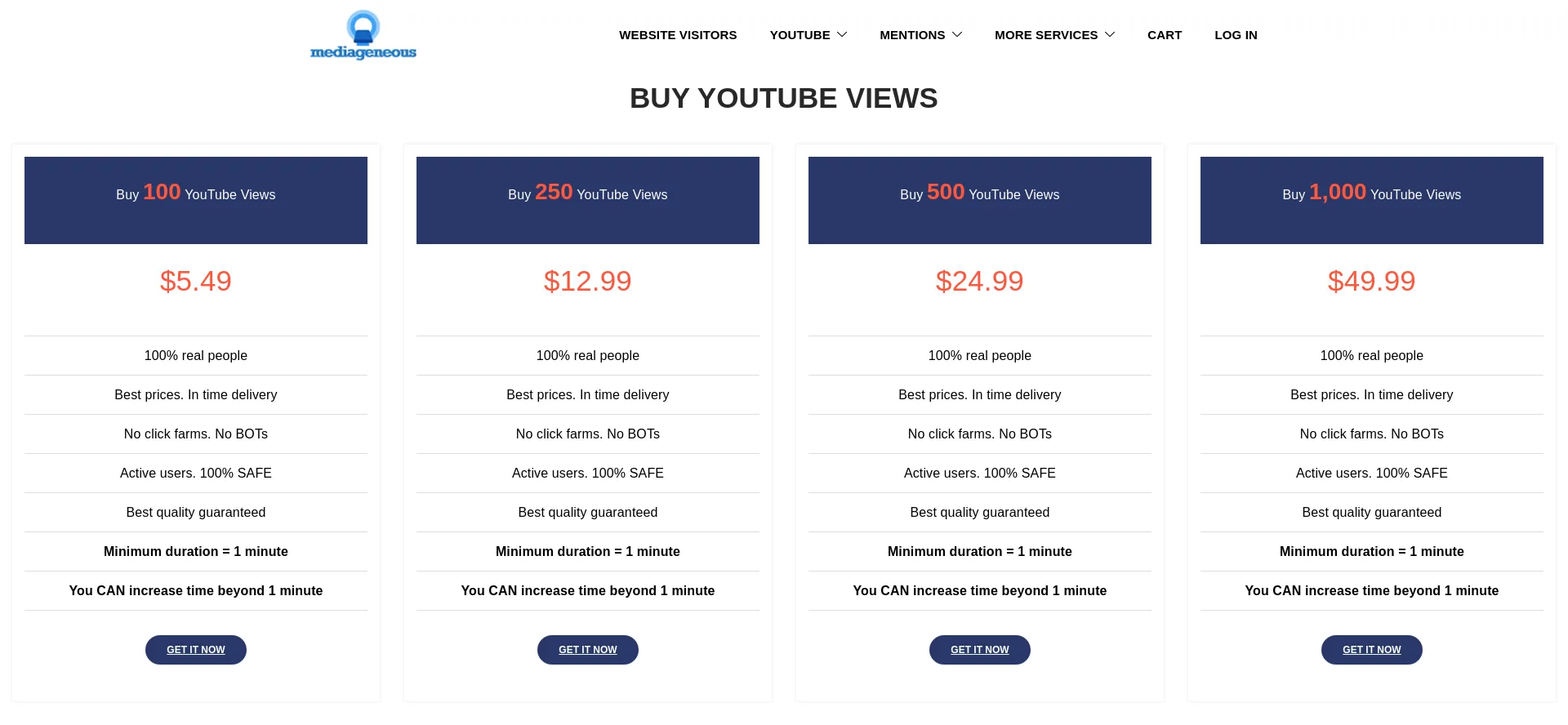 Website screenshot of Mediageneous.com