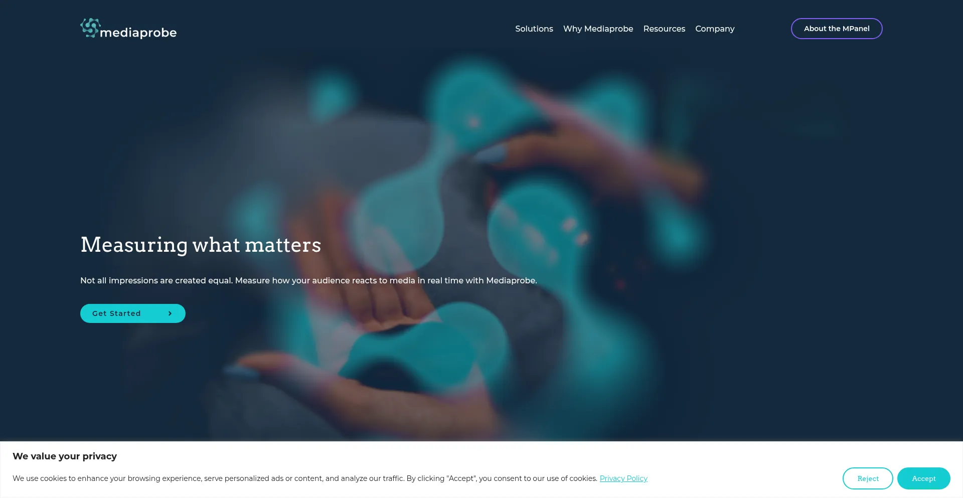 Website screenshot of Mediaprobe.com