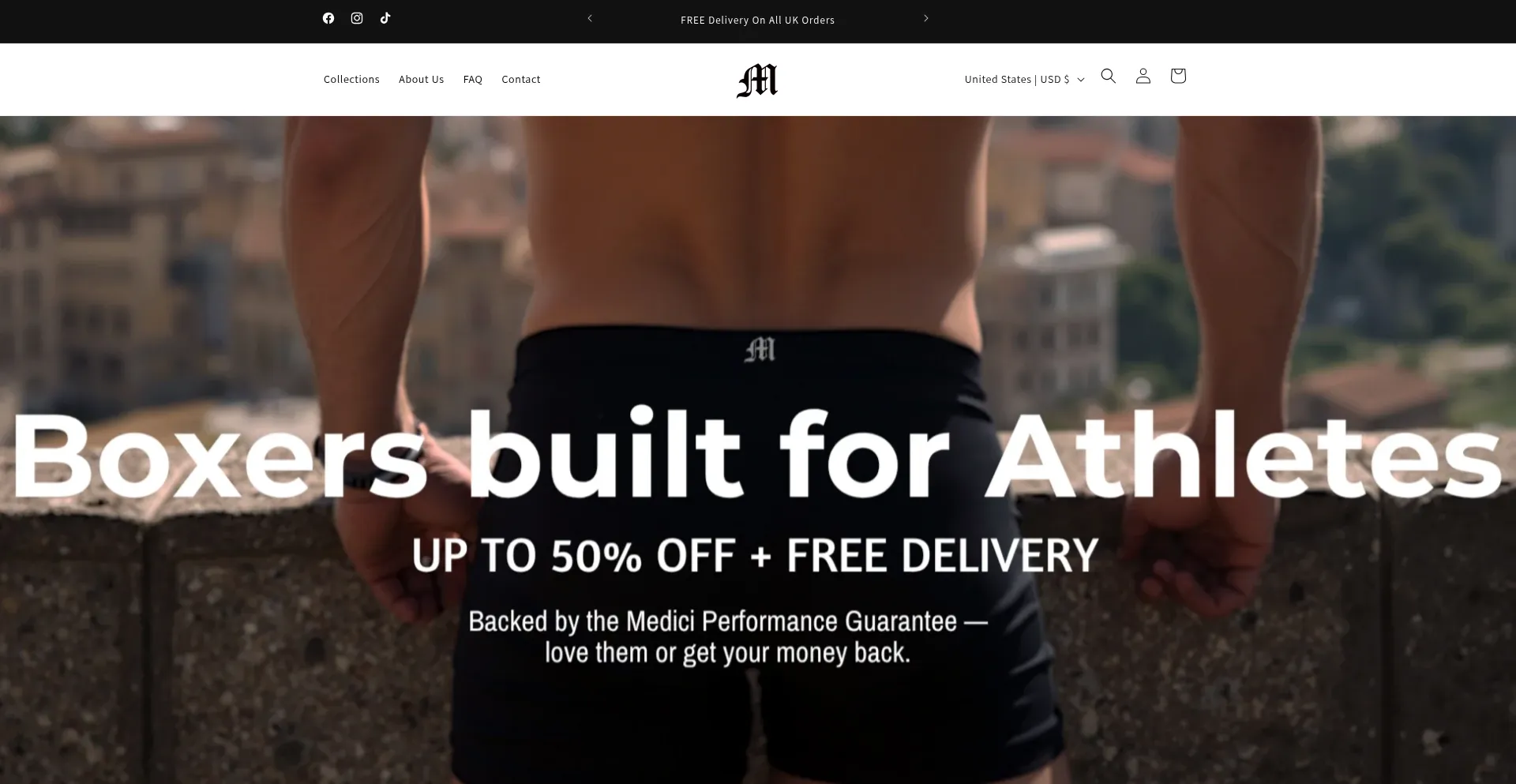 Website screenshot of Mediciunderwear.com