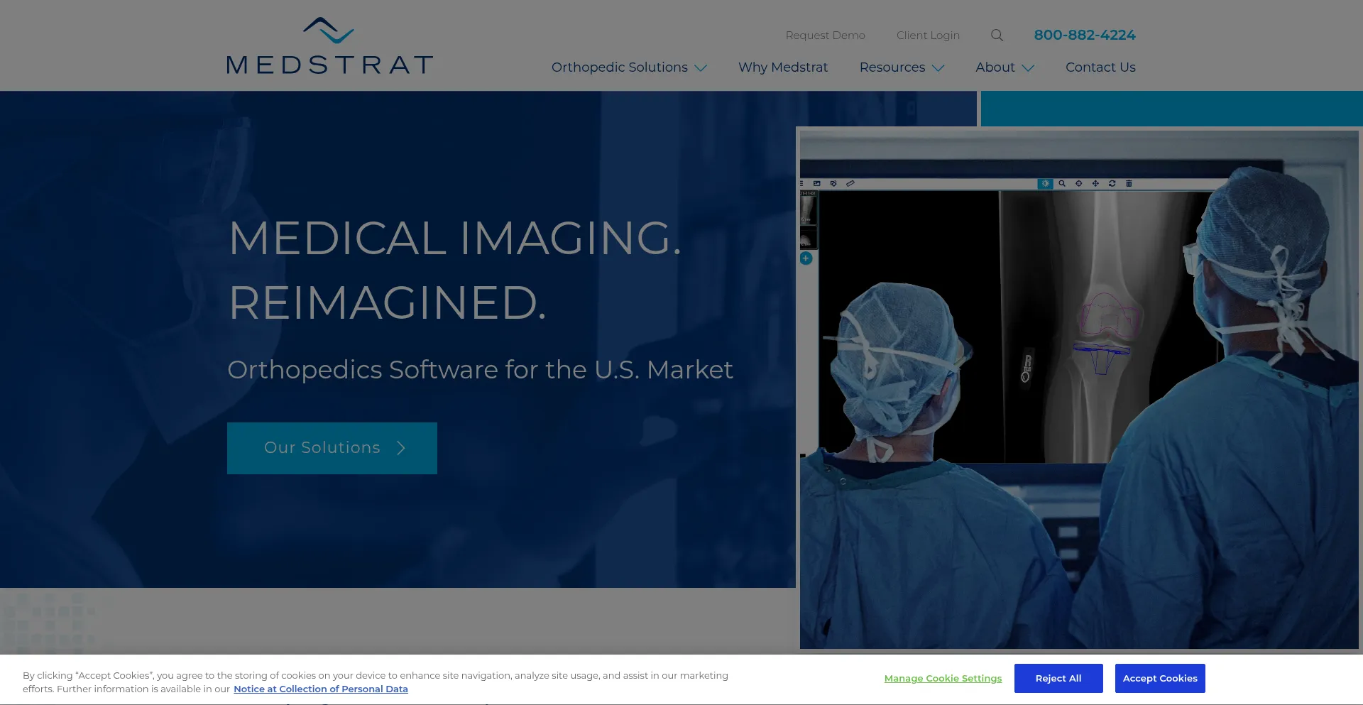 Website screenshot of Medstrat.com