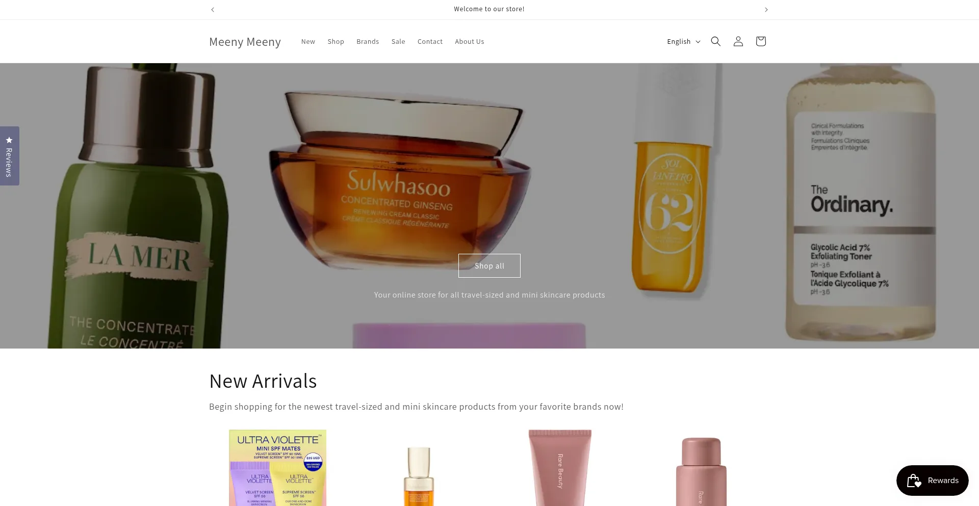 Website screenshot of Meenymeeny.com