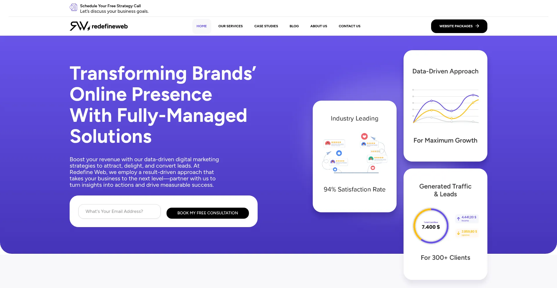 Website screenshot of Meetredefinewebexpert.info